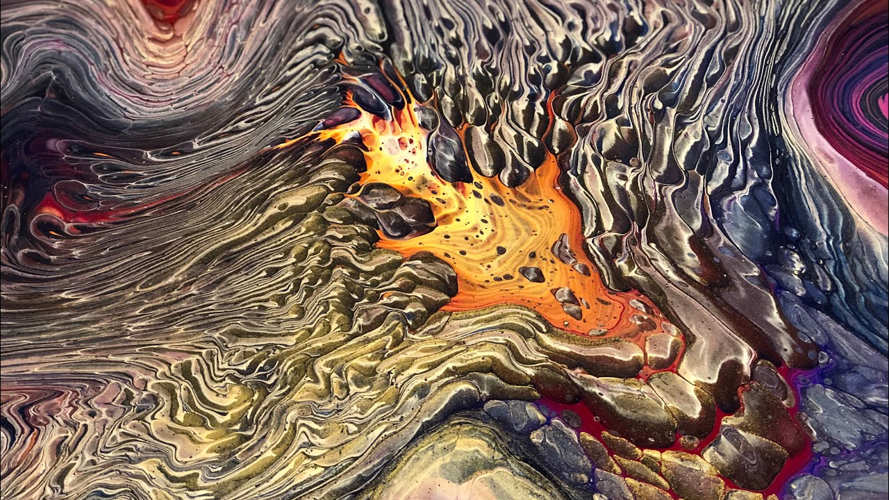 💥KILAUEA’S ‘RUPTURE💥 NEW TORCH! acrylic pour/ abstract art