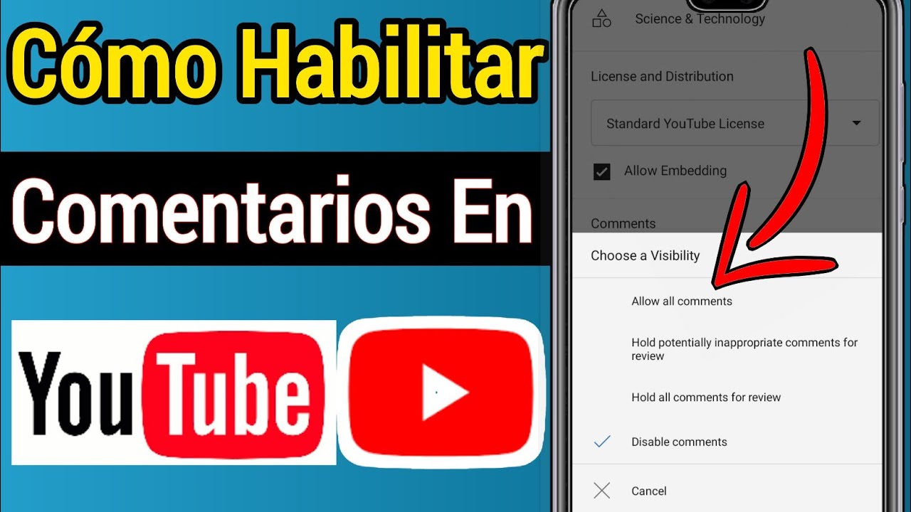 C&oacute;mo activar los comentarios en YouTube (actualizado) || C&oacute;mo habilitar el comentario de YouTube