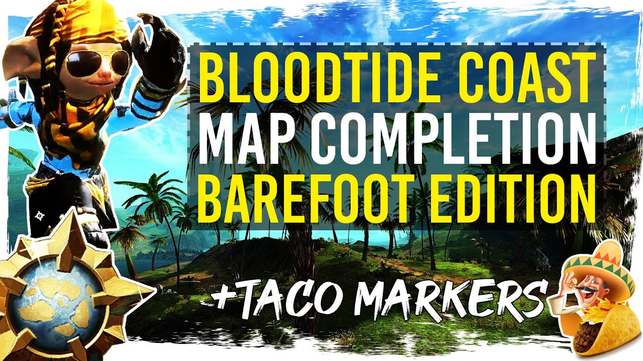 Guild Wars 2 - Bloodtide Coast Map Completion with TacO Markers