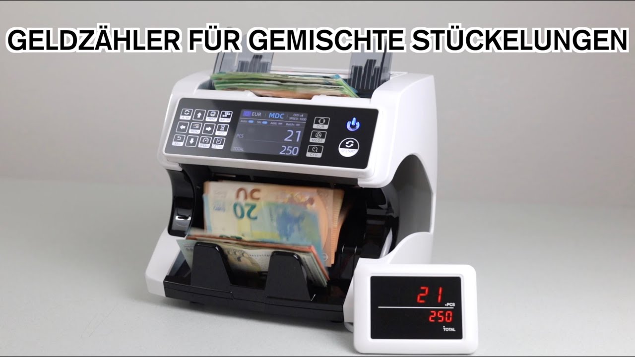 Jubula MV-500 Geldz&auml;hlmaschine f&uuml;r gemischte St&uuml;ckelungen | EUR USD GBP SEK CHF usw. | Geldz&auml;hler