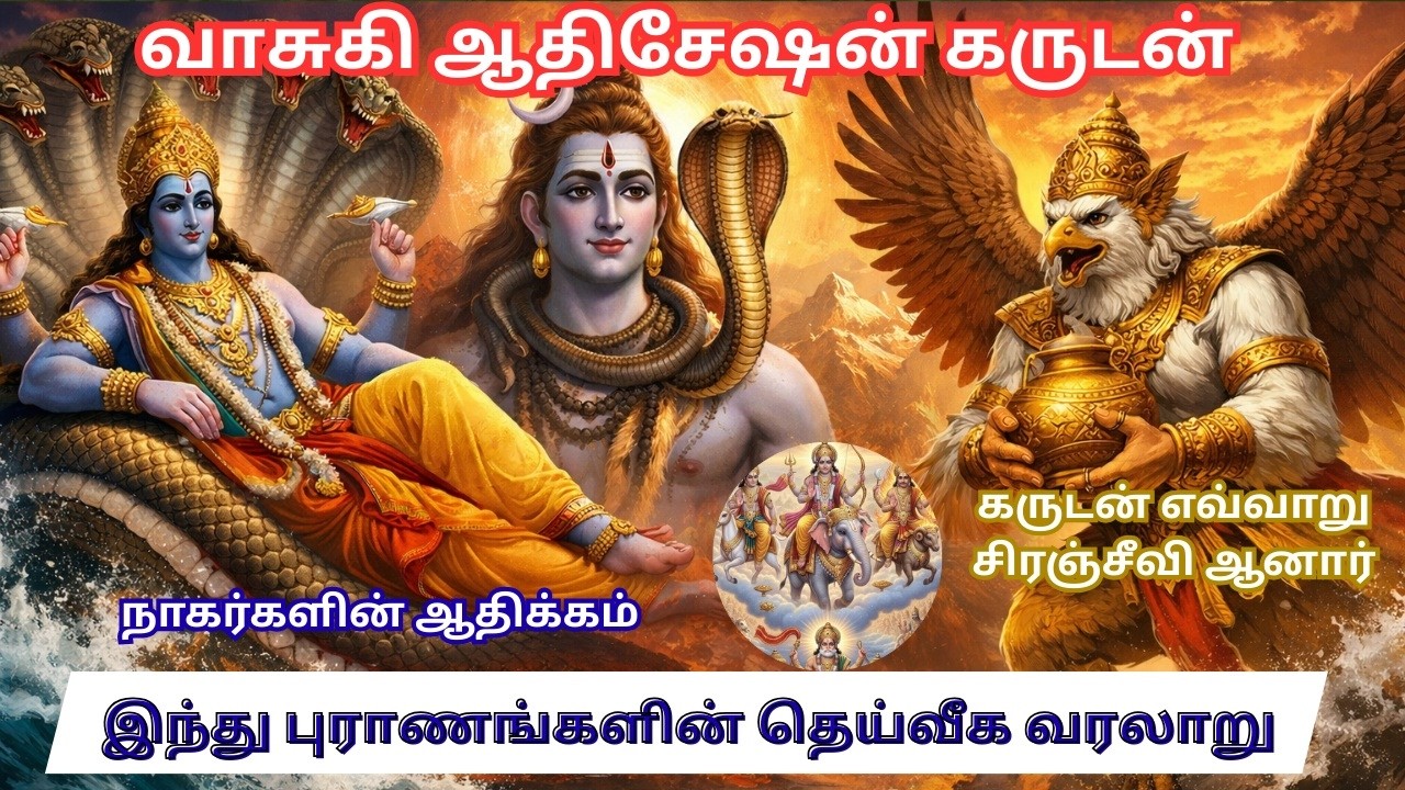 ஆதிசேஷன், வாசுகி மற்றும் கருடன் – இந்து புராணங்களில் அவர்களின் தெய்வீக வரலாறும் மகத்துவமும்
