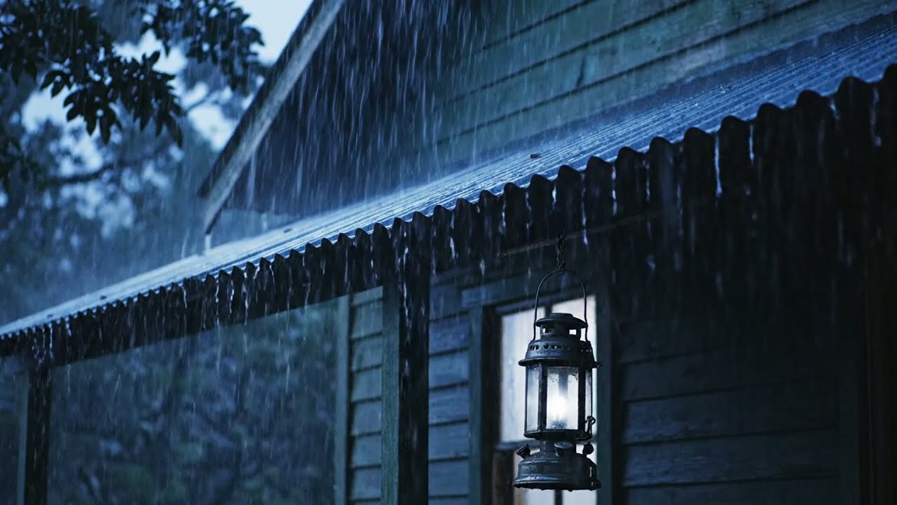 Wonderful Rainy Night to Sleep Instantly, Deep Sleep | Heavy Rainstorm in Garden & Strong Thunder