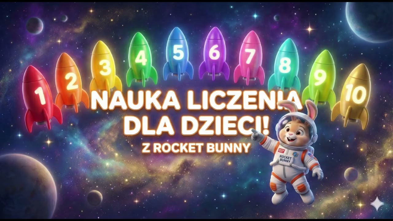 Piosenka o liczeniu dla dzieci 🚀 Liczymy do 10 z Rocket Bunny | Nauka cyferek 2026