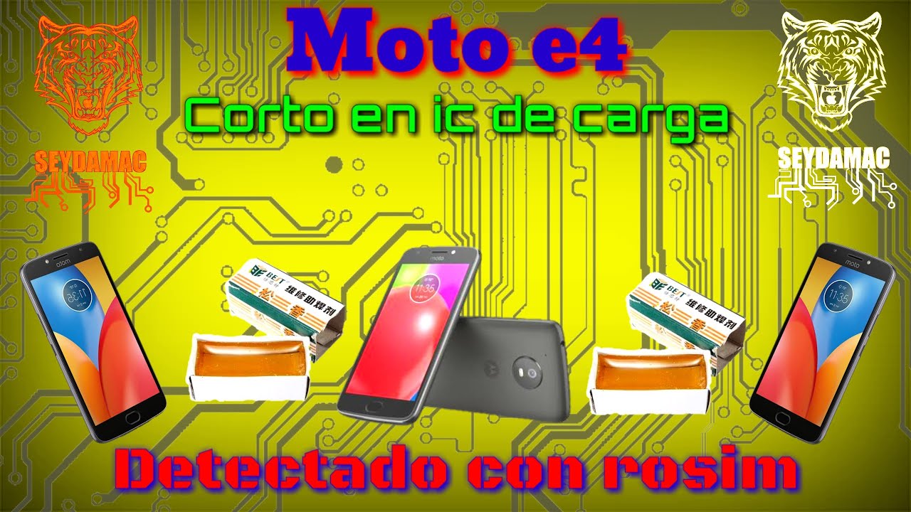 Moto e4 corto en ic de carga usando rosim