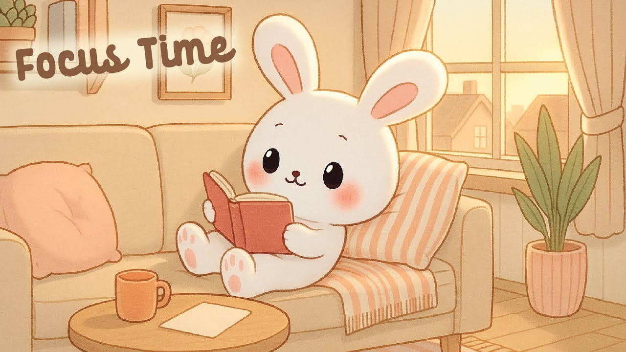 Focus Time Lofi 📚🐇 4 Hour Happy Lofi Cute Song ✨ Study Music ☕ relaxing music 🍩 Lofi Hip Hop