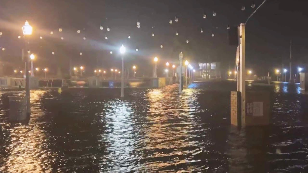 Crane Lands on Tampa Stadium Roof as Hurricane Milton Arrives