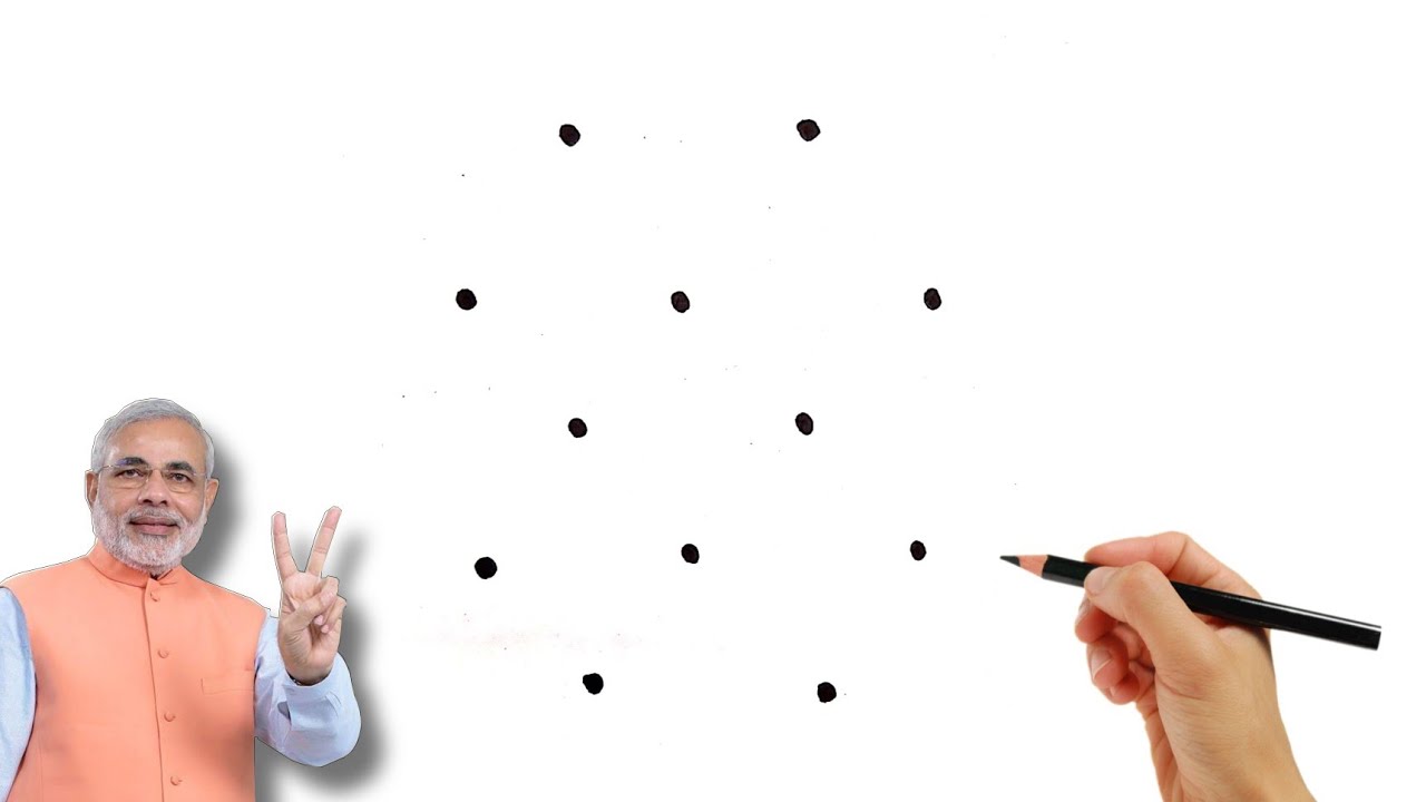 Easy PM Narendra Modi Drawing from Dots // How to Draw PM Narendra Modi // Narendra Modi Drawing