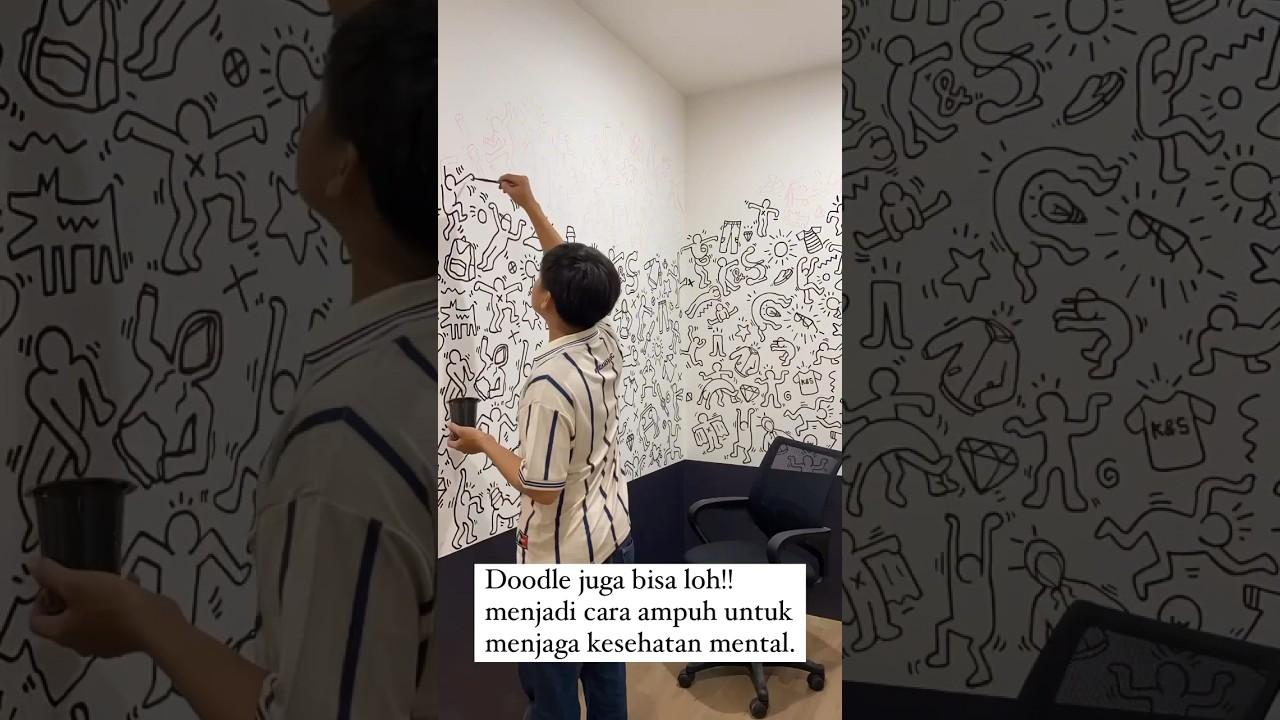 Mural doodle ala keith haring #mural #muralindonesia #doodle #doodleart #lukisdinding #fyp