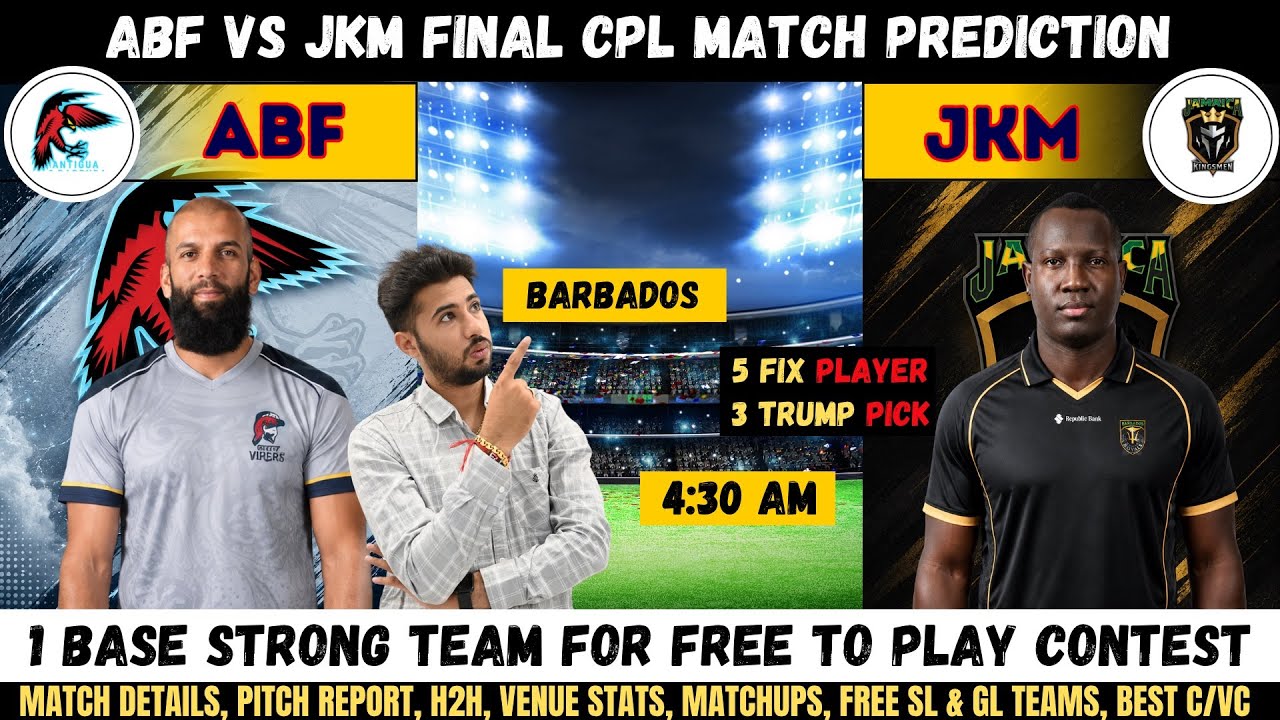 ABF vs JKM Dream11 Prediction, Antigua and Barbuda Falcons vs Jamaica Kings Fantasy Team Analysis