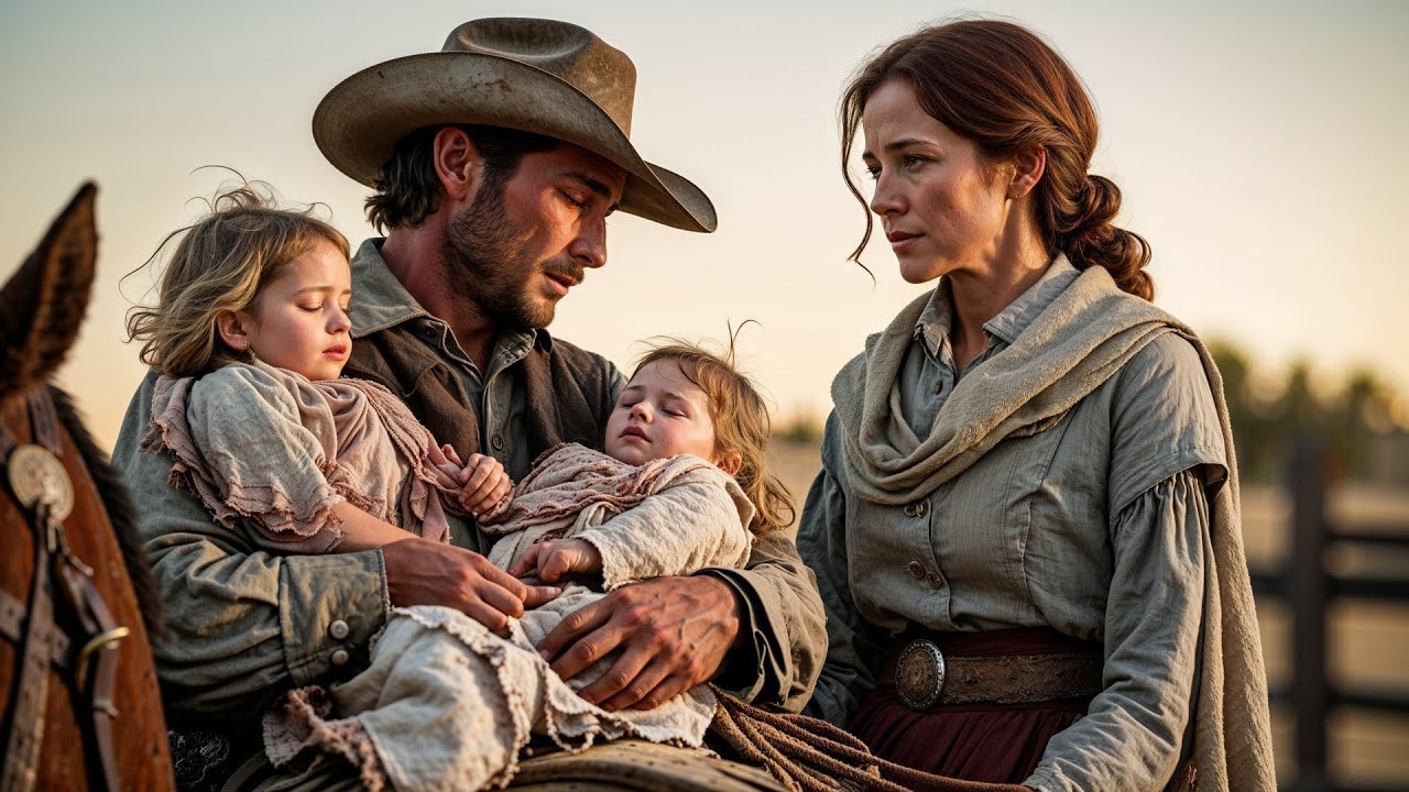 She Found the Cowboy Sleeping Upright With a Twin in Each Arm, Too Tired to Breathe