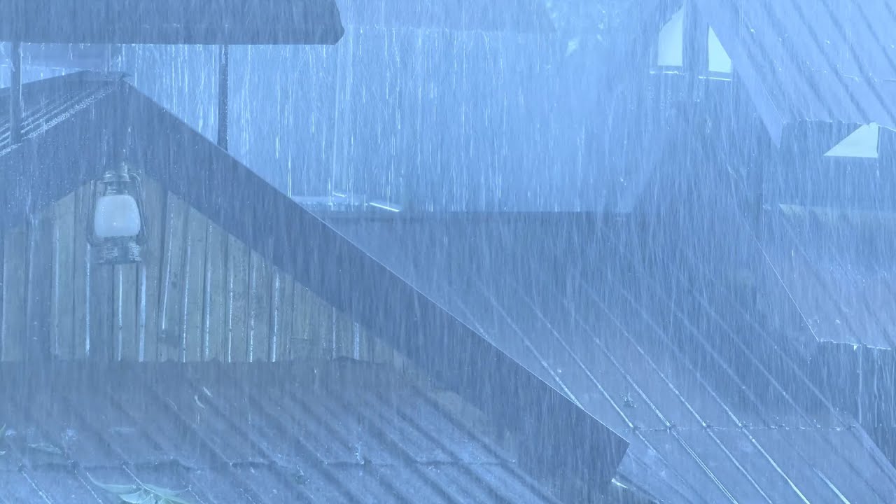 Release Stress Tonight 🌧️ Heavy Rain & Thunder on a Tin Roof at Night | White Noise for Relaxation