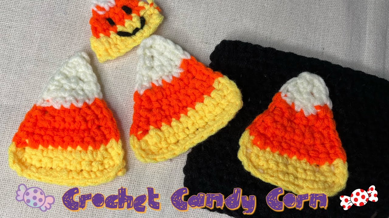 Crochet Candy Corn | Appliqué | Halloween🎃