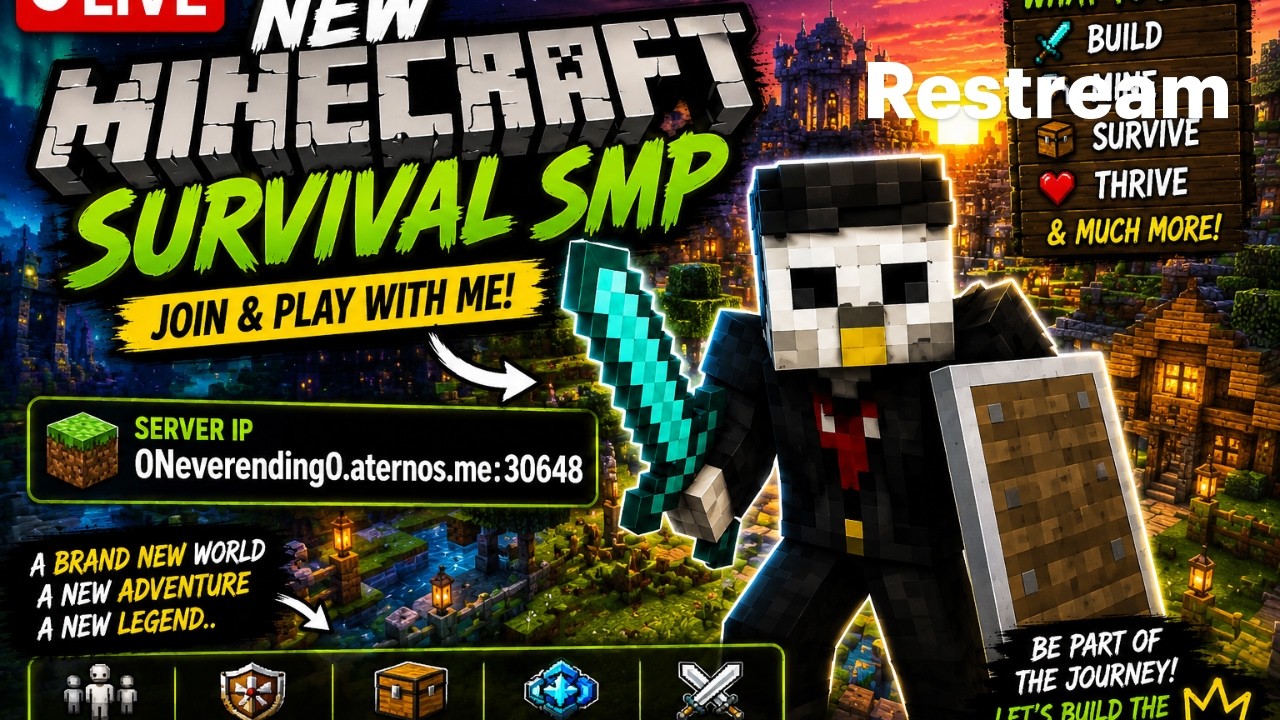 🔴 LIVE (63/365) LIVE &mdash; NEW MINECRAFT SMP! 🌍⛏️ JOIN & PLAY WITH ME! 🔥