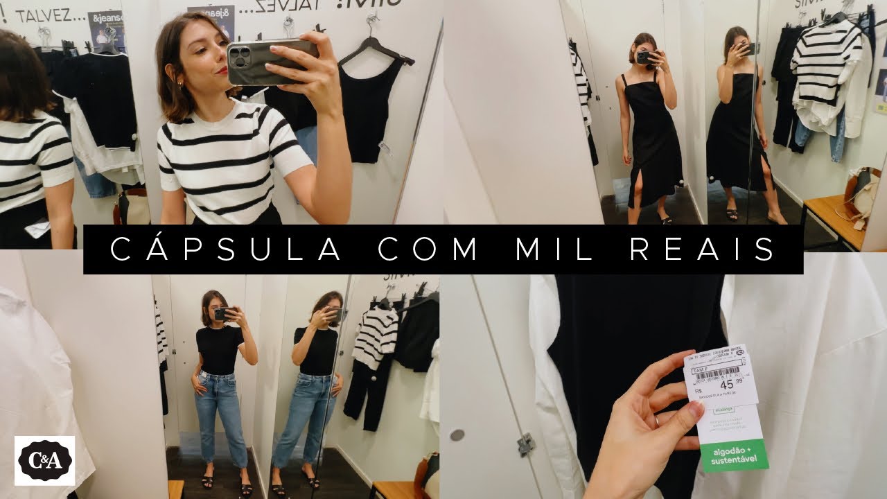 MONTEI UMA CÁPSULA COM R$1.000 NA C&A | BÁSICOS ESSENCIAIS