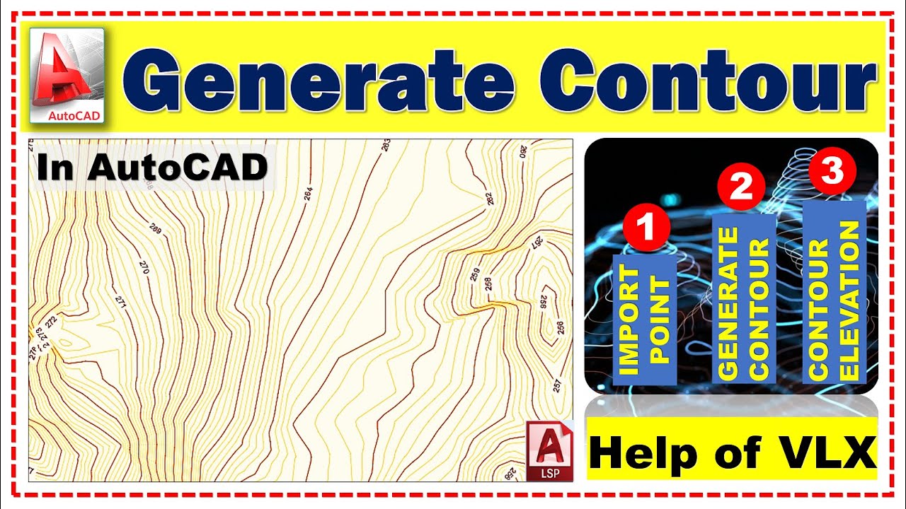 Generate Contour from excel data | contour Elevation | how to create contour | top lisp command
