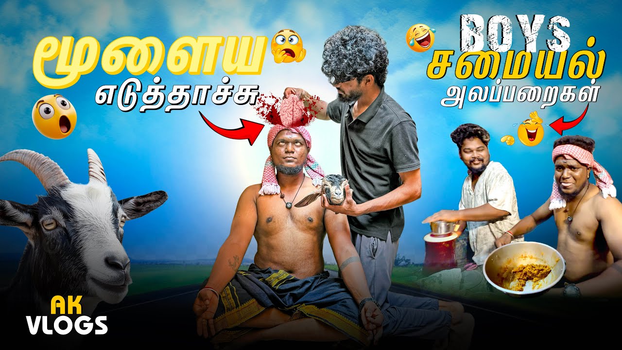 🤤 ஆட்டு மூளை Fry Recipe 😍|😂 Fun overloaded😂💯| |Ak vlogs| #akvlogs #azarkettavan 