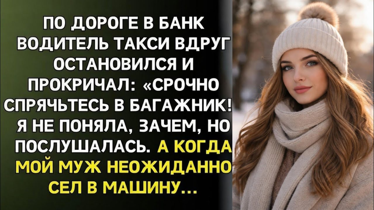 По дороге в банк водитель сказал: «Срочно спрячьтесь!» я залезла в багажник,то что я услышала дальше