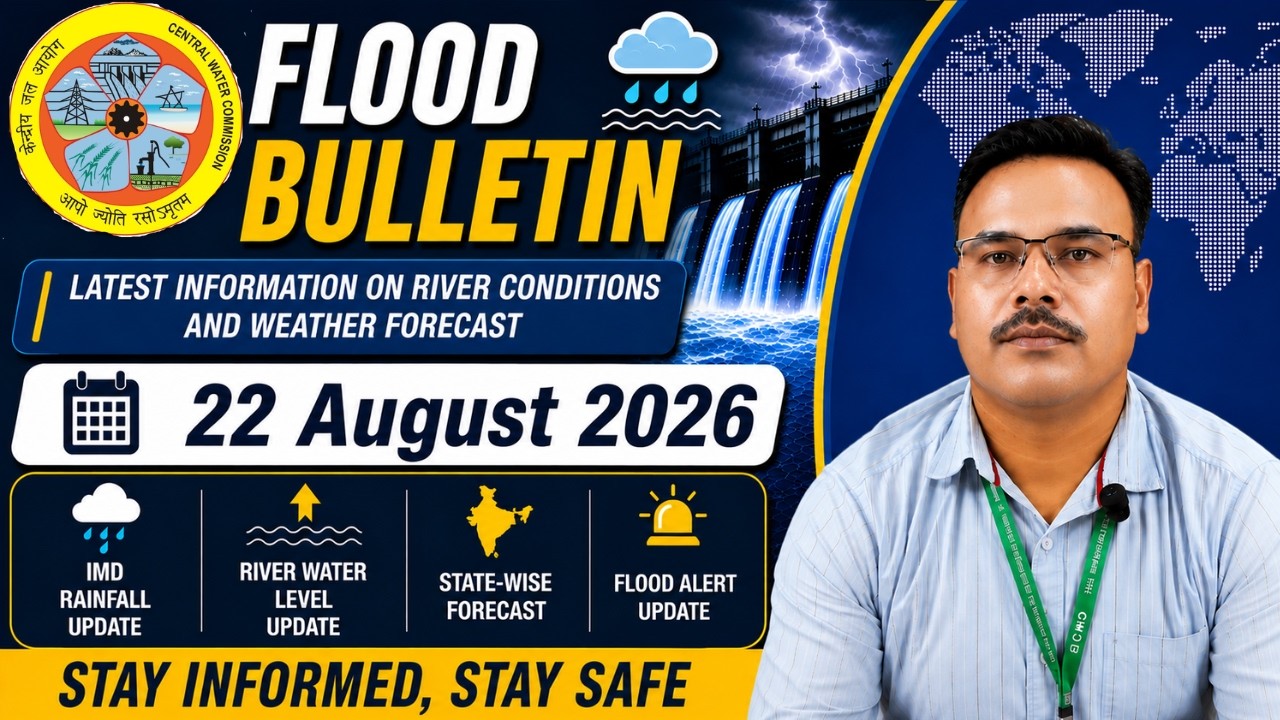 🔴 Flood Bulletin Aug 22, 2026 | UP, Bihar, J&K, Chhattisgarh, Odisha | CWC Flood Alert