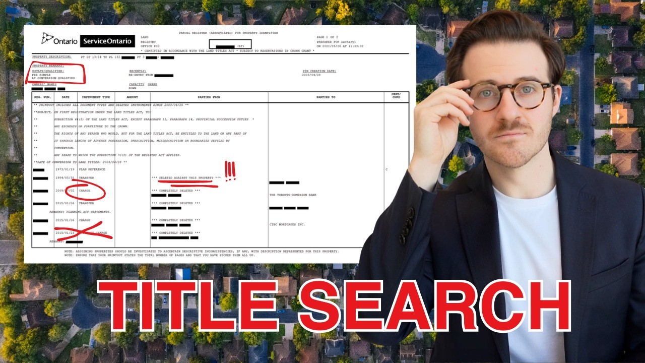 How to READ a Title Search in Ontario
