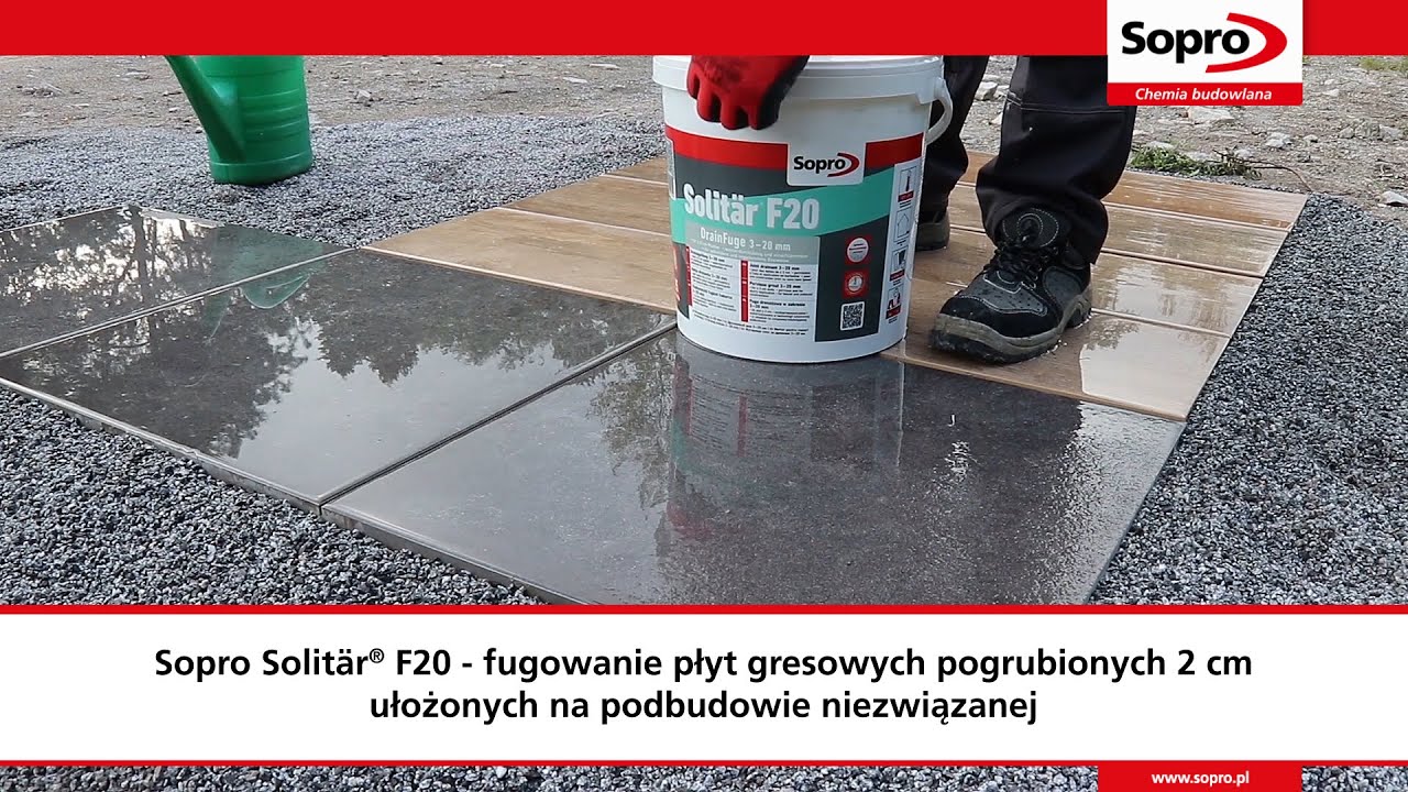 Jak fugować płyty gresowe pogrubione 2 cm na podbudowie niezwiązanej przy użyciu Sopro Solitär® F20?