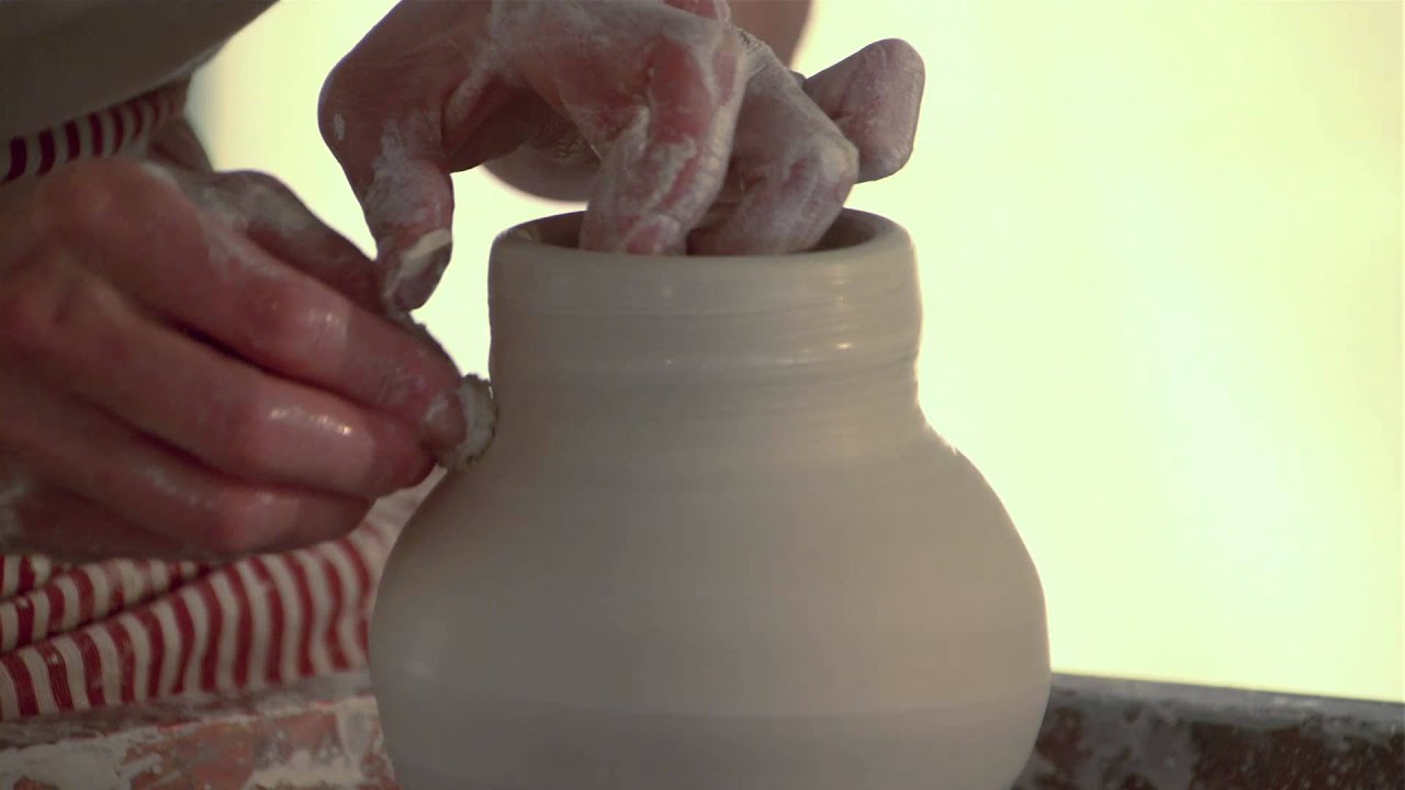 Linda Sikora at the potters wheel