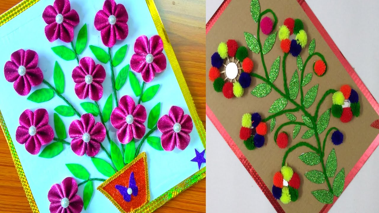NEW DESIGN BANGLES WALL HANGGINNG CRAFTS/BEST OUT OF WASTE WOOLEN DOOR TORAN/FOAM FLOWER 2019