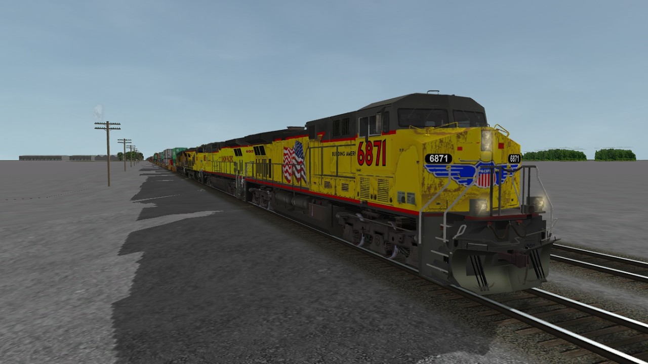 ORTS: High Speed UP C44AC #6871 Repainted WB IG4TA-28 At Low Moor, IA