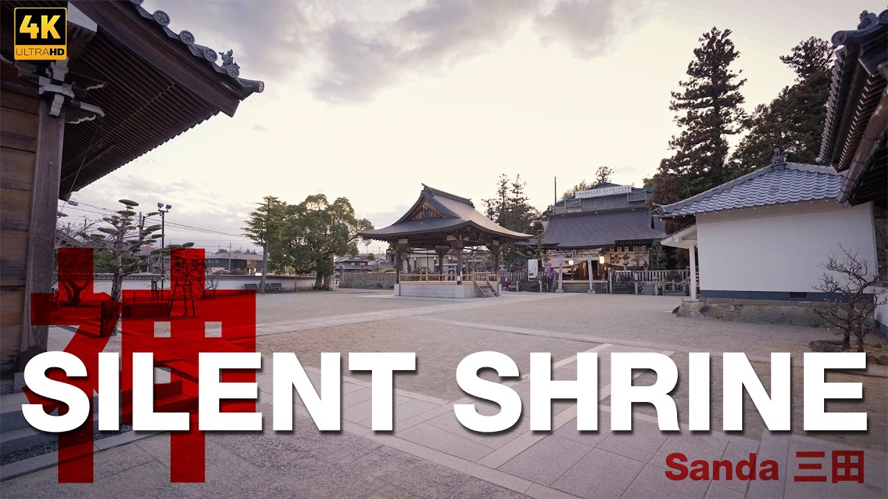 A Silent Shrine in Sanda, Japan | Windy Evening Walk & Sacred Atmosphere 4K