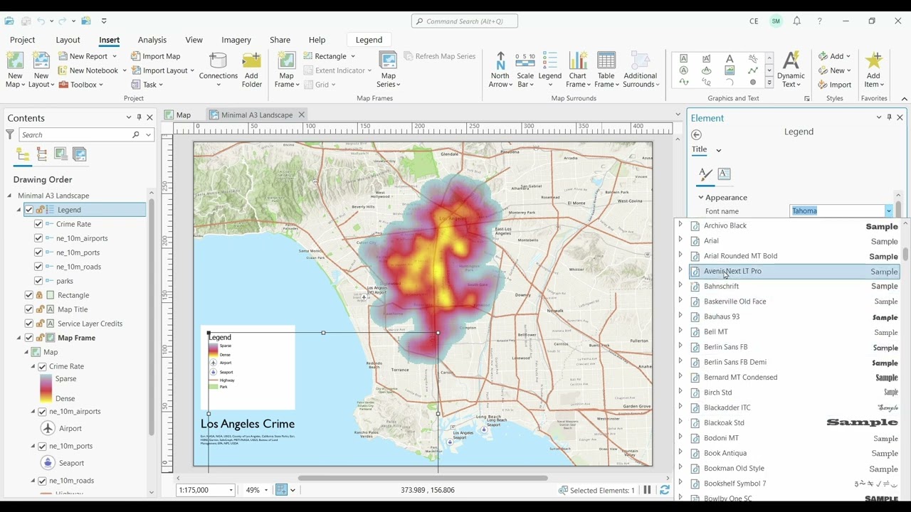Учебное пособие по легендам в ArcGIS Pro