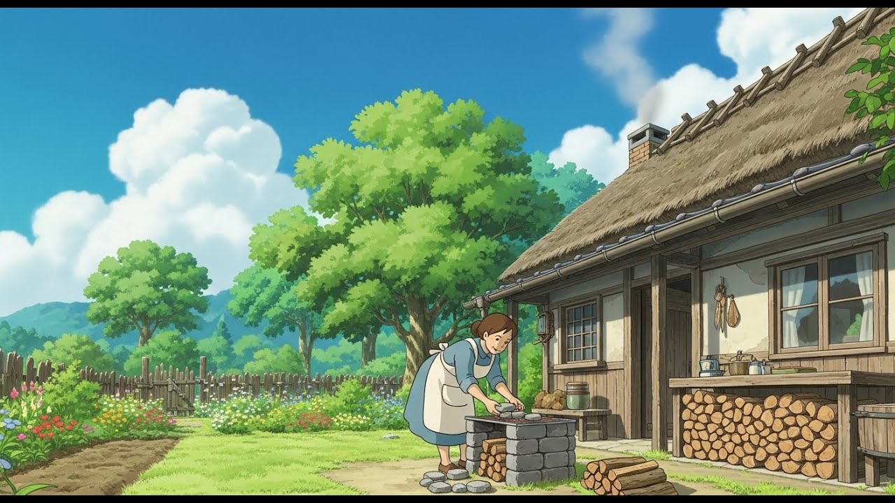 Cozy Lakeside Morning Routine 🌅 Fishing, Cooking & Baking | Healing Ghibli Style Animation