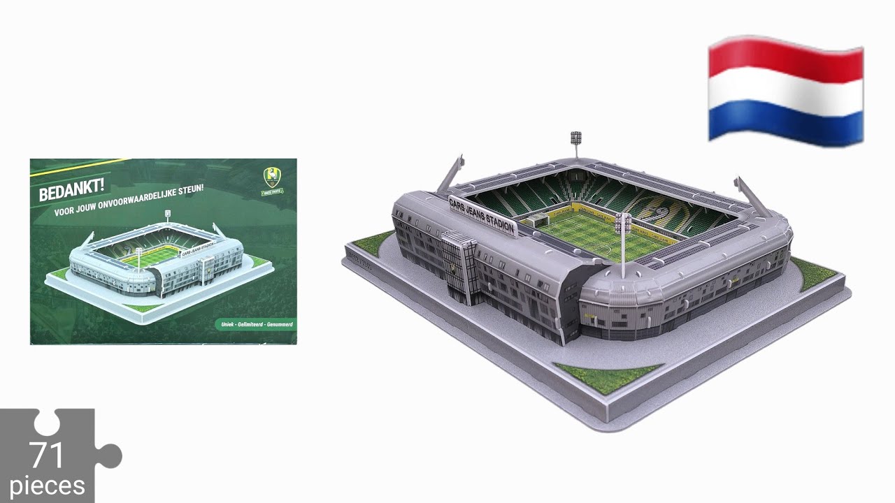 Cars Jeans Stadium Den Haag 3D Puzzle - Step by Step