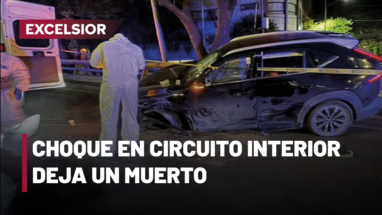 Muere conductor al chocar contra la barra de contención de Circuito Interior, CDMX