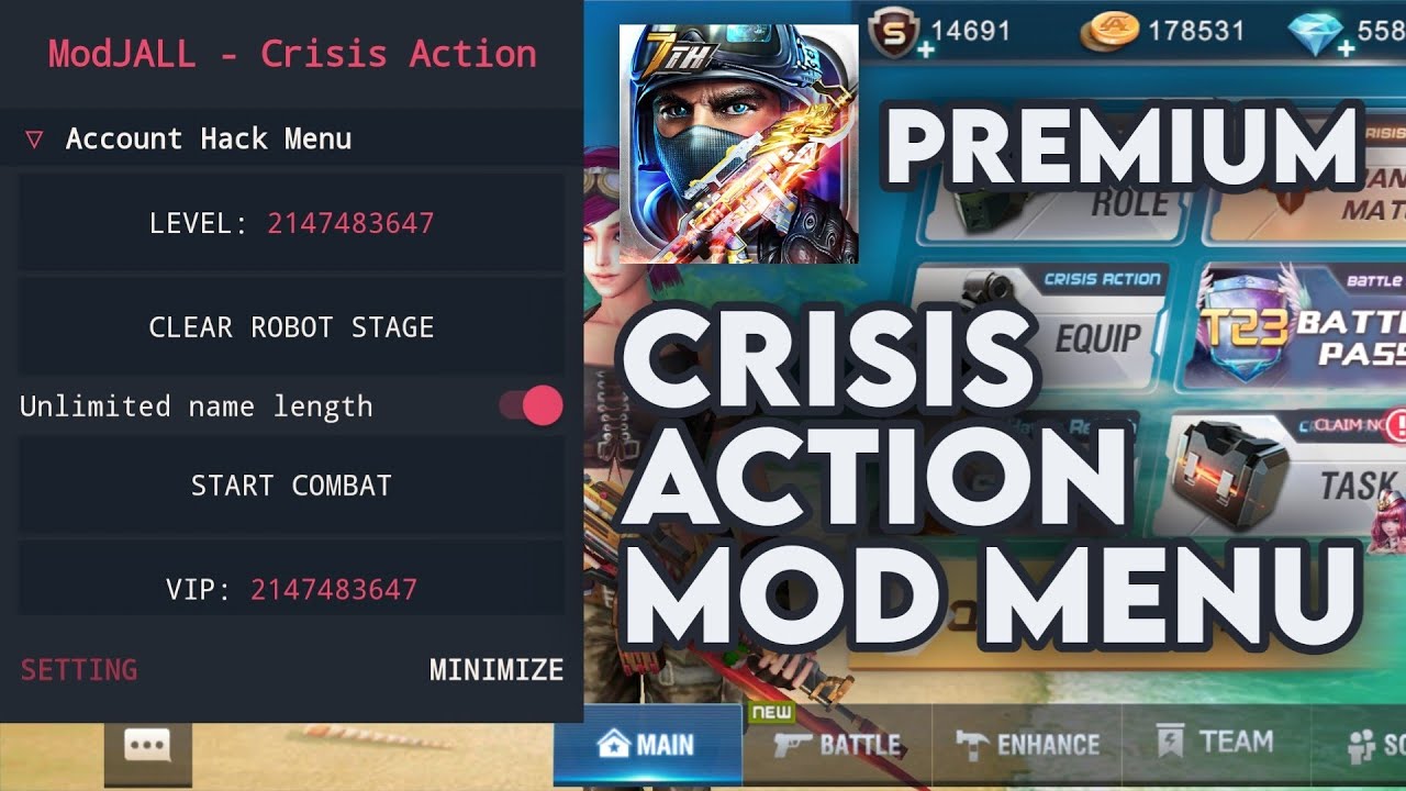 CRISIS ACTION MOD MENU PREMIUM V4.7.5  - LATEST VERSION