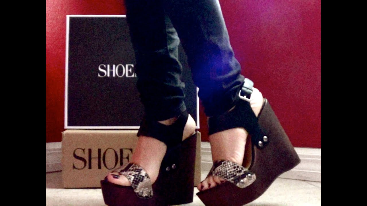 HD ShoeMint video review of NICOLE super sexy snakeskin wedge!  By MyCherryCloset!