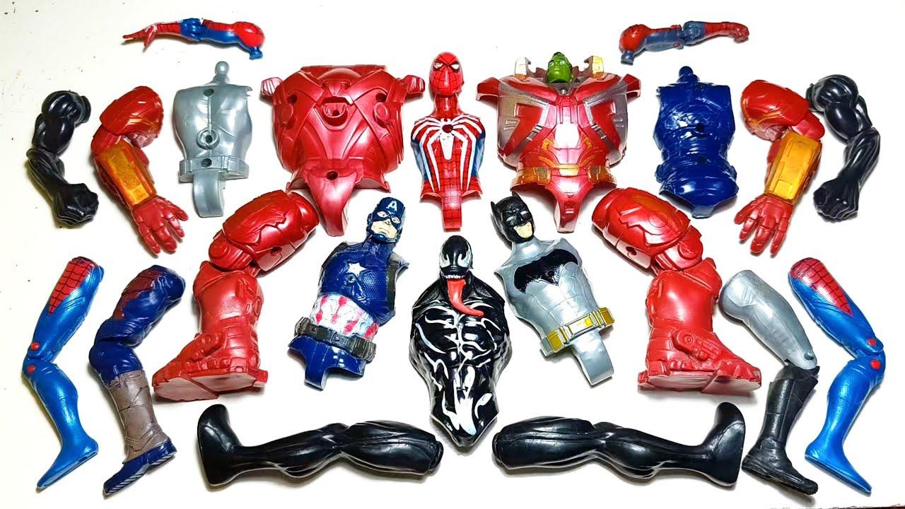AVENGERS TOYS MARVEL'S, SPIDERMAN VS VENOM VS CAPTAIN AMERICA VS BATMAN VS HULKBUSTER