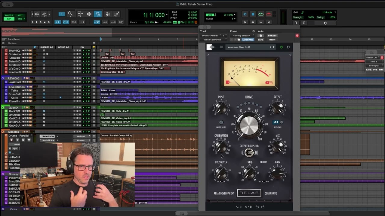 Drum Saturation with Relab Color Drive - Tube & Transformers from Relab 176 Variable-Gain Circuit