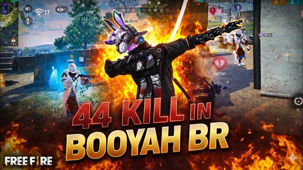 💀 44 Kill Booyah! BR Rank e Full Aggression | BotPlayer0