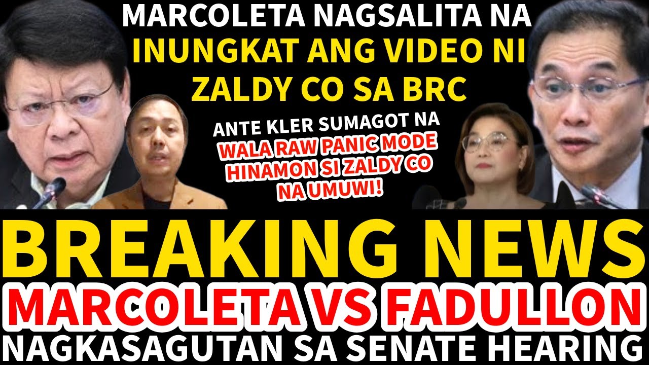 Breaking News MARCOLETA VS FADULLON NAGKASAGUTAN Sa Senate Hearing panoorin ante kler panic mode na