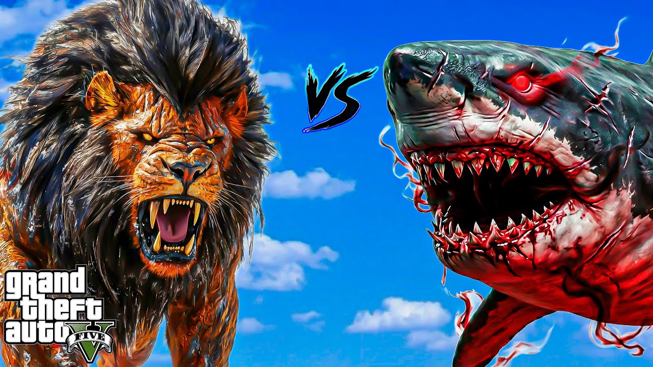 LION TITAN SHARKZILLA & FRANKLIN VS GAINT TITAN In GTA 5