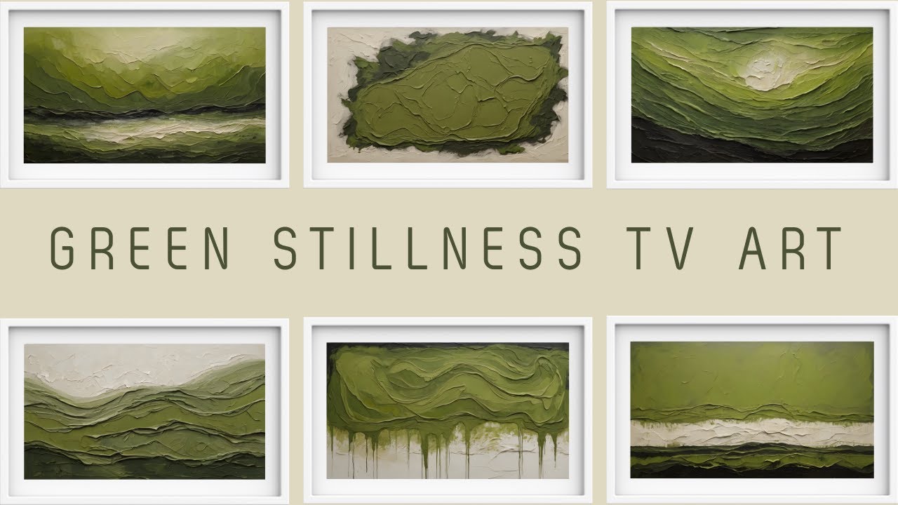 Abstract Olive Green Frame TV Art I 2 Hour Frame TV Screensaver 4K | Minimal Winter Ambience