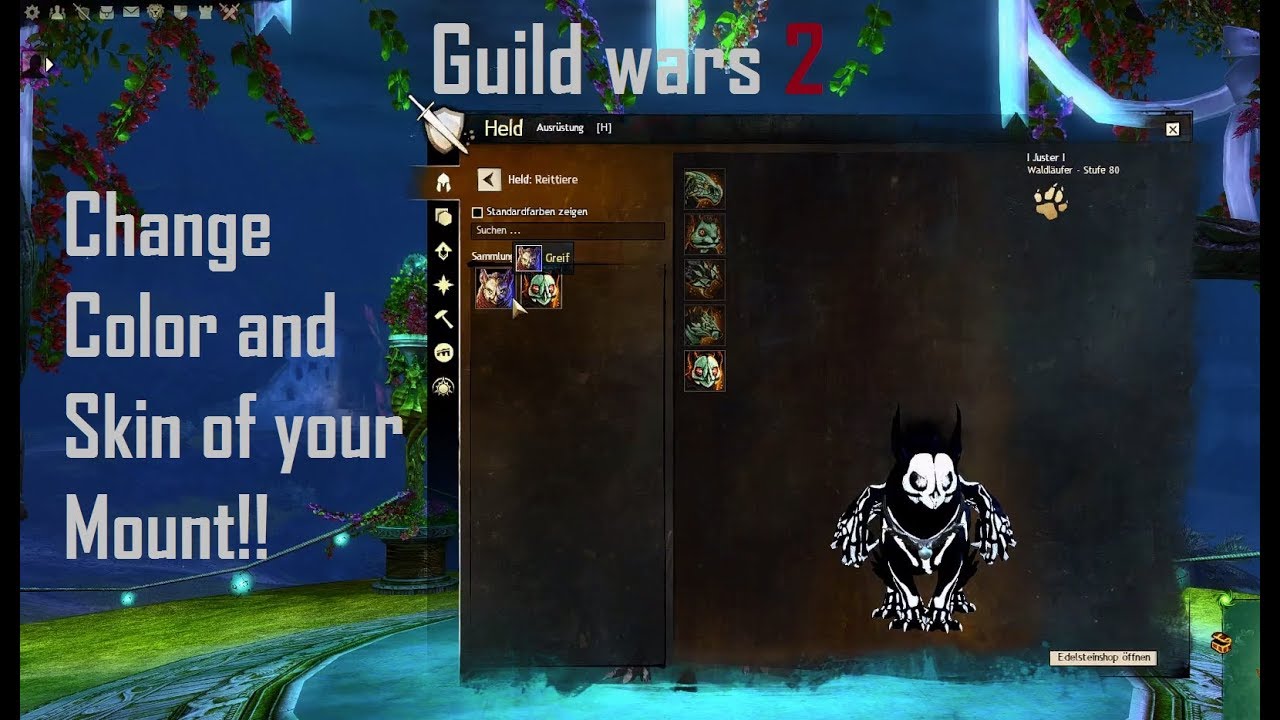 Guild Wars 2 Mount skin and color Tutorial