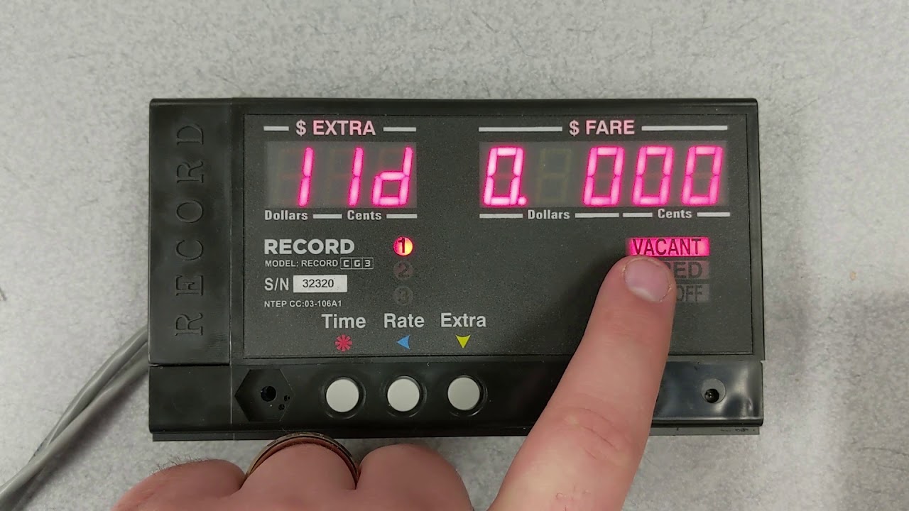 Manual Programming of the Record CG3 Taximeter