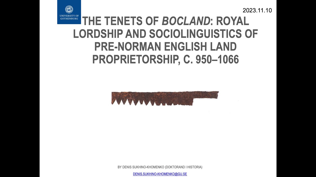 The Tenets of Bocland: Royal Lordship and Sociolinguistics of pre-Norman English Land Proprietorship