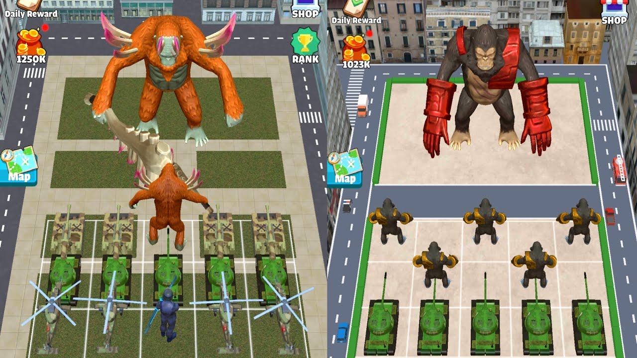 Army vs Kong Monster  - Merge Tank Master Battle, Kong Monster Merge Fight