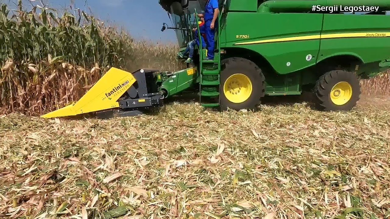 Як роторний John Deere S770i збирає кукурудзу жаткою Fantini LO3 // Презентація і Робота в полі