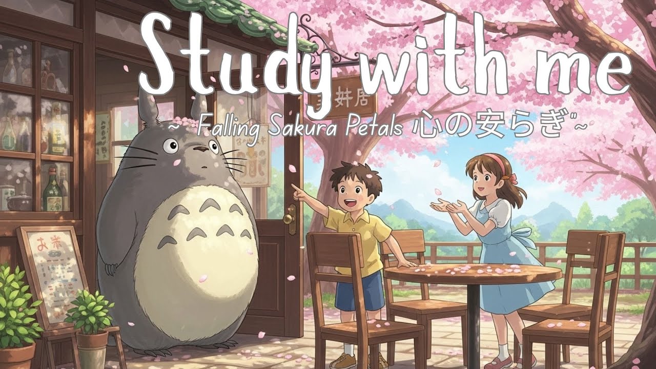 Ghibli Piano Playlist🌸 Falling Sakura Petals  心の安らぎ Deep Focus & Study 2x Faster