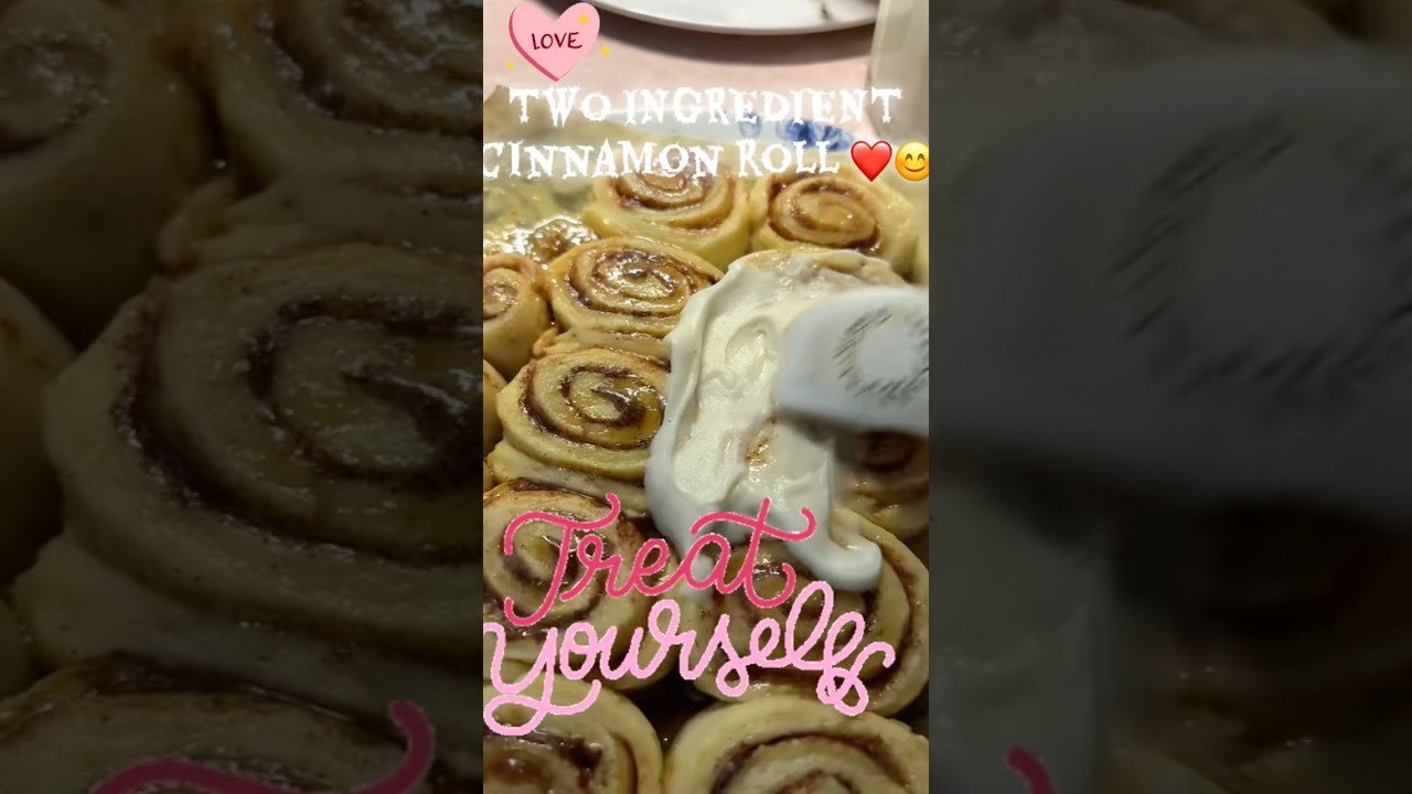 TWO INGREDIENT CINNAMON ROLL #twoingredients#cinnamonroll#bakedfromscratch #dessertideas#sweets
