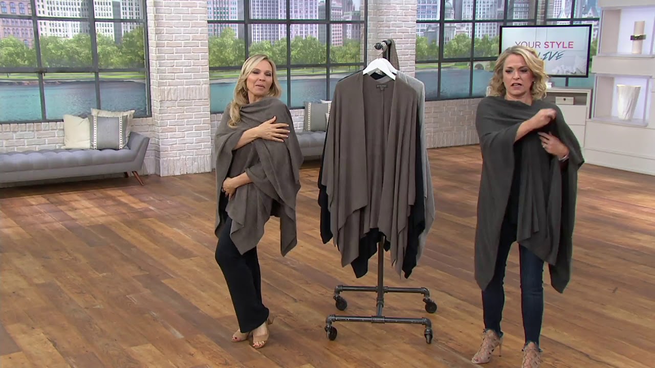Barefoot Dreams Cozychic Lite Open Front Weekend Wrap on QVC