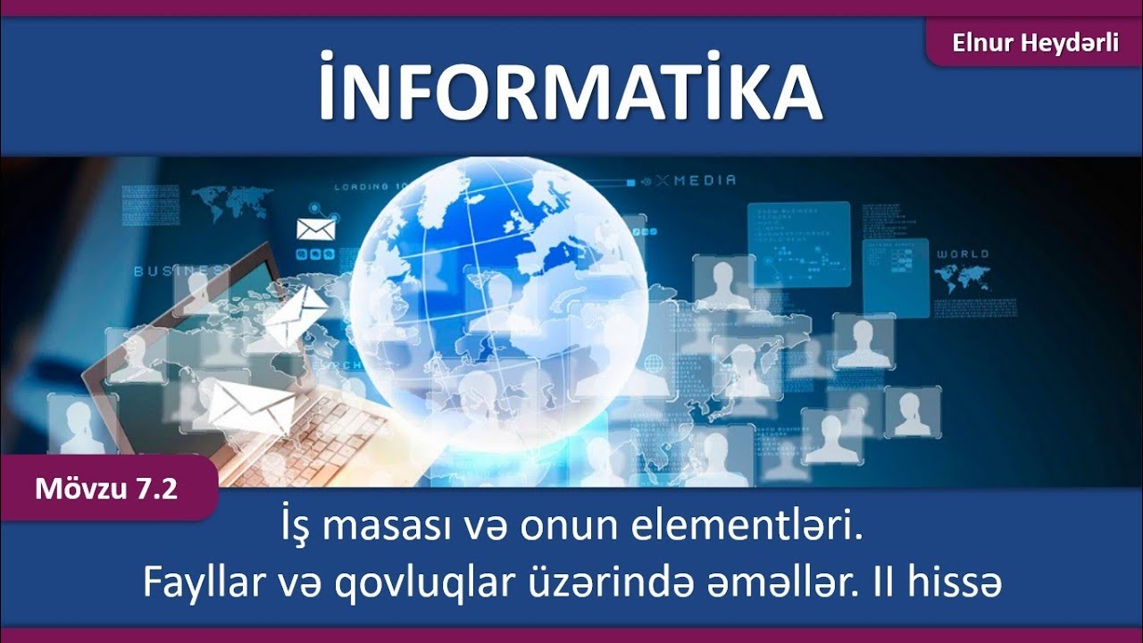 İş masası və onun elementləri. Fayllar və qovluqlar üzərində əməllər. II hissə