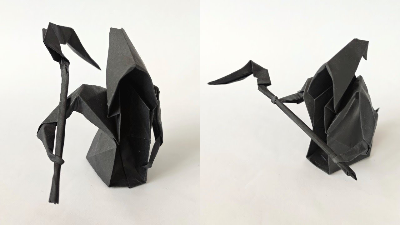 Origami DEATH with a SCYTHE | How to make a paper death with scythe